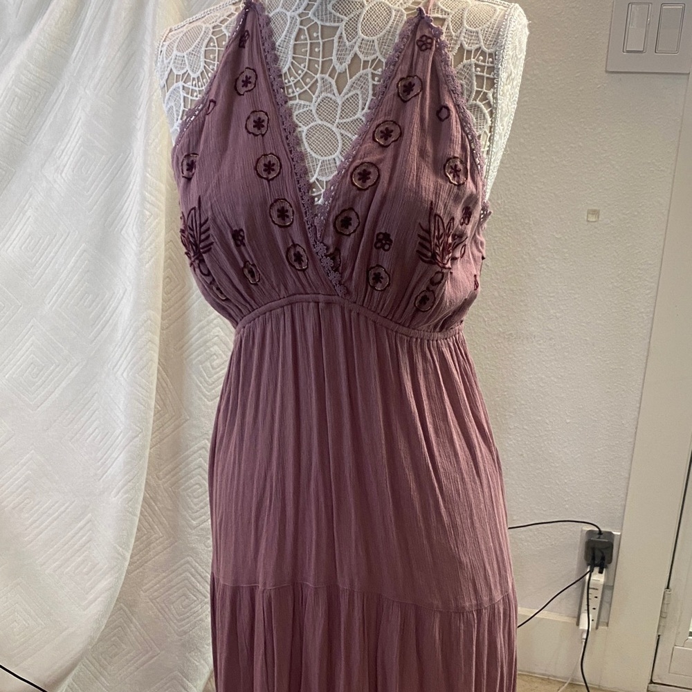 Wild Pearl Dusty Rose Halter Midi Dress - Picture 10 of 16